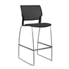 SitOnIt Orbix Wire Rod Stool w/ Upholstered Seat, Armless Stools SitOnIt Frame Color Chrome Plastic Color Black Fabric Color Chai