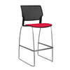 SitOnIt Orbix Wire Rod Stool w/ Upholstered Seat, Armless Stools SitOnIt Frame Color Chrome Plastic Color Black Fabric Color Fire
