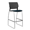 SitOnIt Orbix Wire Rod Stool w/ Upholstered Seat, Armless Stools SitOnIt Frame Color Chrome Plastic Color Black Fabric Color Navy