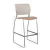SitOnIt Orbix Wire Rod Stool w/ Upholstered Seat, Armless Stools SitOnIt Frame Color Chrome Plastic Color Latte Fabric Color Nutmeg
