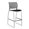 SitOnIt Orbix Wire Rod Stool w/ Upholstered Seat, Armless Stools SitOnIt Frame Color Chrome Plastic Color Slate Fabric Color Peppercorn