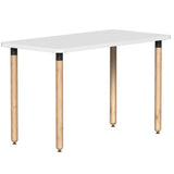 SitOnIt Reya Straight Leg Desk | Black Base Accent | Home Office Edition Home Office SitOnIt Table Size 20 D x 40 W Laminate Color White Bamboo