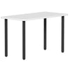 SitOnIt Reya Straight Leg Desk | Black Base Accent | Home Office Edition Home Office SitOnIt Table Size 20 D x 40 W Laminate Color White Metal