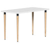 SitOnIt Reya Straight Leg Desk | Black Base Accent | Home Office Edition Home Office SitOnIt Table Size 20 D x 40 W Laminate Color White Tappered Bamboo
