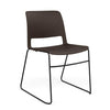 SitOnIt Sprout Wire Rod Chair | High Density Stacking, Armless Guest Chair, Cafe Chair SitOnIt Frame Color Black Plastic Color Chocolate 