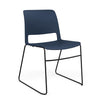 SitOnIt Sprout Wire Rod Chair | High Density Stacking, Armless Guest Chair, Cafe Chair SitOnIt Frame Color Black Plastic Color Navy 