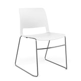 SitOnIt Sprout Wire Rod Chair | High Density Stacking, Armless Guest Chair, Cafe Chair SitOnIt Frame Color Chrome Plastic Color Arctic 
