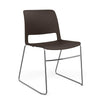SitOnIt Sprout Wire Rod Chair | High Density Stacking, Armless Guest Chair, Cafe Chair SitOnIt Frame Color Chrome Plastic Color Chocolate 