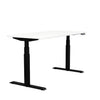 SitOnIt Switchback Height Adjustable Desk | 24d x 48w | Work From Home Edition Home Office SitOnIt Frame Color Black Laminate Color White 
