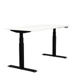 SitOnIt Switchback Height Adjustable Desk | 30d x 54w | Work From Home Edition Home Office SitOnIt Frame Color Black Laminate Color White 
