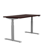 SitOnIt Switchback Height Adjustable Table | 2 leg, 3 Stage Table Base Height Adjustable Table SitOnIt Laminate Color Brazilian Walnut Frame Color Silver 