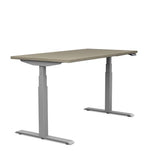 SitOnIt Switchback Height Adjustable Table | 2 leg, 3 Stage Table Base Height Adjustable Table SitOnIt Laminate Color Sandalwood Frame Color Silver 