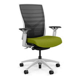SitOnIt Torsa Highback | Unrivalled Comfort | Office Chair Office Chair, Conference Chair, Computer Chair, Teacher Chair, Meeting Chair SitOnIt Mesh Color Onyx Striped Fabric Color Apple 