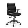 SitOnIt Wit Midback Desk Chair | Home Office Edition | Meshback Home Office SitOnIt Frame Color Black Mesh Color Onyx Striped Fabric Color Licorice