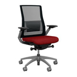 Vectra Highback Office Chair Office Chair, Conference Chair, Meeting Chair SitOnIt Mesh Color Onyx Fabric Color Cardinal 