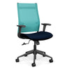 Wit Highback Office Chair Office Chair, Conference Chair, Teacher Chair SitOnIt Aqua Mesh Fabric Color Navy 