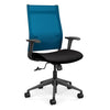 Wit Highback Office Chair Office Chair, Conference Chair, Teacher Chair SitOnIt Electric Blue Mesh Fabric Color Licorice 