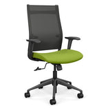 Wit Highback Office Chair Office Chair, Conference Chair, Teacher Chair SitOnIt Nickel Mesh Fabric Color Apple 