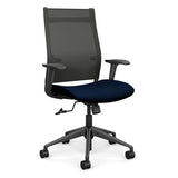 Wit Highback Office Chair Office Chair, Conference Chair, Teacher Chair SitOnIt Nickel Mesh Fabric Color Navy 