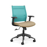 Wit Midback Office Chair Office Chair SitOnIt Aqua Mesh Fabric Color Desert 