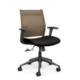 Wit Midback Office Chair Office Chair SitOnIt Desert Mesh Fabric Color Licorice 