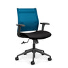 Wit Midback Office Chair Office Chair SitOnIt Electric-Blue Mesh Fabric Color Licorice 