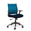 Wit Midback Office Chair Office Chair SitOnIt Electric-Blue Mesh Fabric Color Navy 
