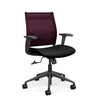 Wit Midback Office Chair Office Chair SitOnIt Grape Mesh Fabric Color Licorice 