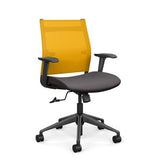 Wit Midback Office Chair Office Chair SitOnIt Lemon Mesh Fabric Color Kiss 