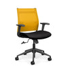 Wit Midback Office Chair Office Chair SitOnIt Lemon Mesh Fabric Color Licorice 