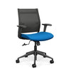 Wit Midback Office Chair Office Chair SitOnIt Nickel Mesh Color Electric Blue 