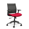 Wit Midback Office Chair Office Chair SitOnIt Nickel Mesh Fabric Color Fire 