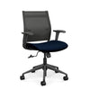Wit Midback Office Chair Office Chair SitOnIt Nickel Mesh Fabric Color Navy 
