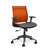 Wit Midback Office Chair Office Chair SitOnIt Tangerine Mesh Fabric Color Kiss 