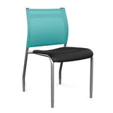 Wit Side Chair | Three Plastic Seat Colors | SitOnIt Guest Chair SitOnIt Black Plastic Aqua Mesh Silver Frame