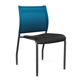 Wit Side Chair | Three Plastic Seat Colors | SitOnIt Guest Chair SitOnIt Black Plastic Electric Blue Mesh Black Frame