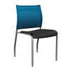 Wit Side Chair | Three Plastic Seat Colors | SitOnIt Guest Chair SitOnIt Black Plastic Electric Blue Mesh Silver Frame