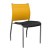 Wit Side Chair | Three Plastic Seat Colors | SitOnIt Guest Chair SitOnIt Black Plastic Lemon Mesh Silver Frame