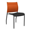 Wit Side Chair | Three Plastic Seat Colors | SitOnIt Guest Chair SitOnIt Black Plastic Tangerine Mesh Black Frame