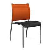 Wit Side Chair | Three Plastic Seat Colors | SitOnIt Guest Chair SitOnIt Black Plastic Tangerine Mesh Silver Frame