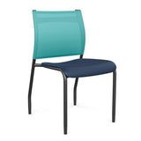 Wit Side Chair | Three Plastic Seat Colors | SitOnIt Guest Chair SitOnIt Navy Plastic Aqua Mesh Black Frame