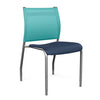 Wit Side Chair | Three Plastic Seat Colors | SitOnIt Guest Chair SitOnIt Navy Plastic Aqua Mesh Silver Frame