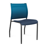Wit Side Chair | Three Plastic Seat Colors | SitOnIt Guest Chair SitOnIt Navy Plastic Electric Blue Mesh Black Frame
