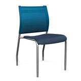 Wit Side Chair | Three Plastic Seat Colors | SitOnIt Guest Chair SitOnIt Navy Plastic Electric Blue Mesh Silver Frame